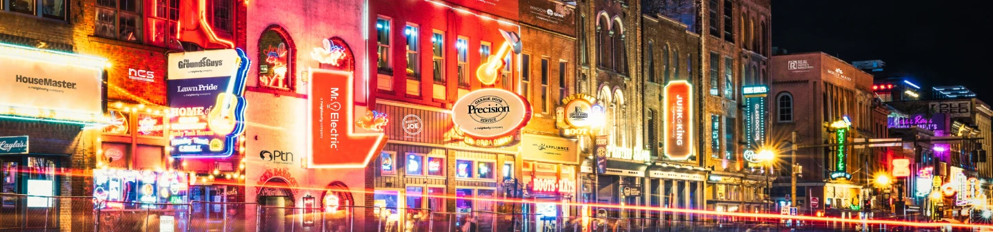 Neighborly brands, neon lights.