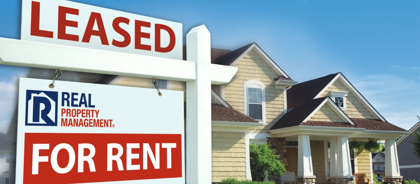 House for rent, Leased sign.